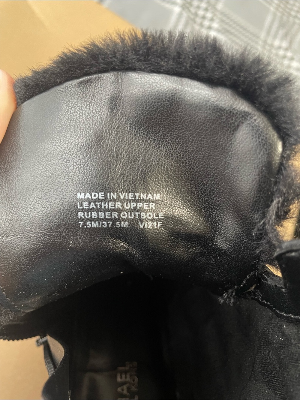 Michael Kors Leather Faux Fur Black Combat Boots size 7.5 - Picture 6 of 9